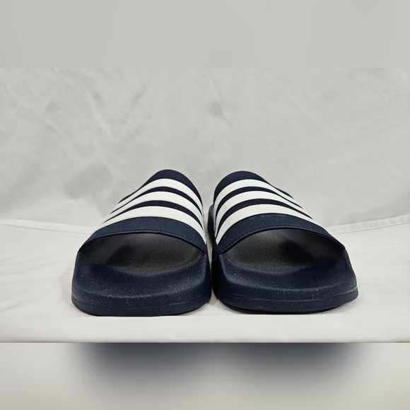 Adidas Adilette Navy and white shower slides men's size 13 - Picture 2 of 11